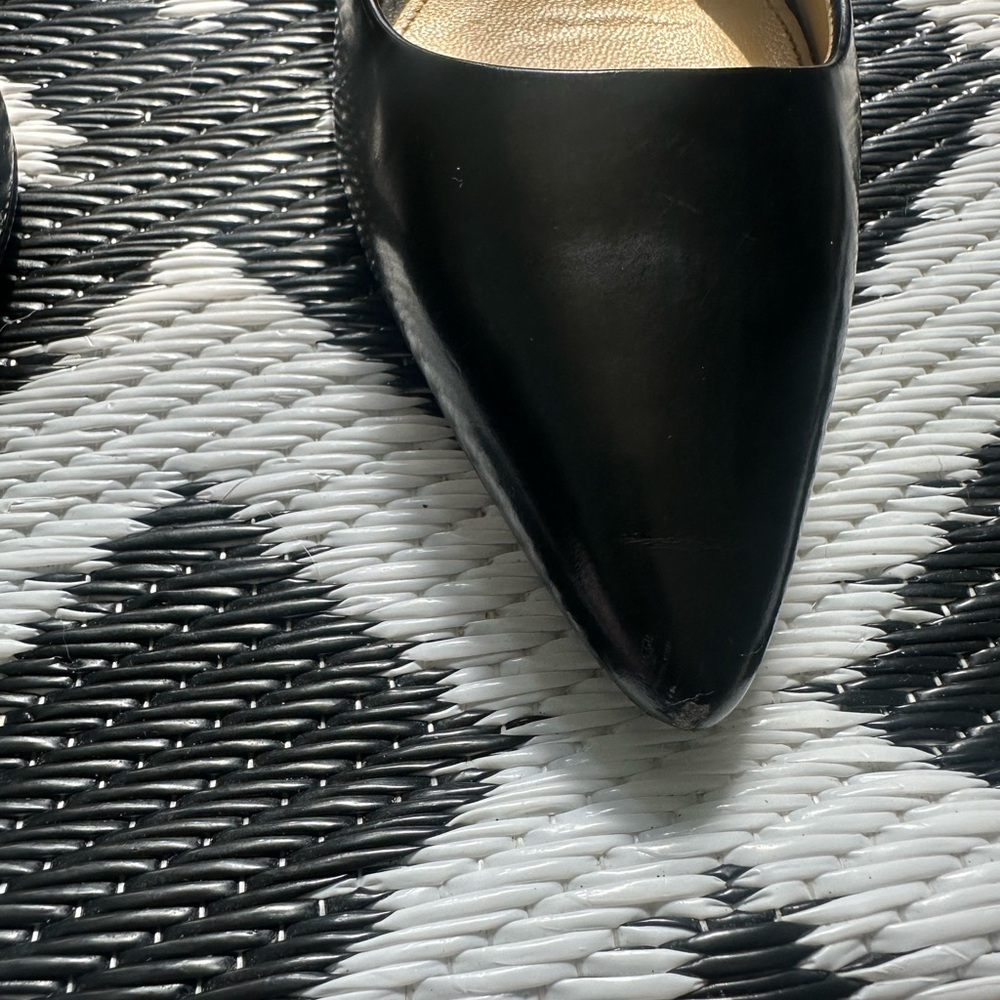Coach Black Leather Size 8.5 Kitten Heel Pointed Toe Pumps - Picture 6 of 6